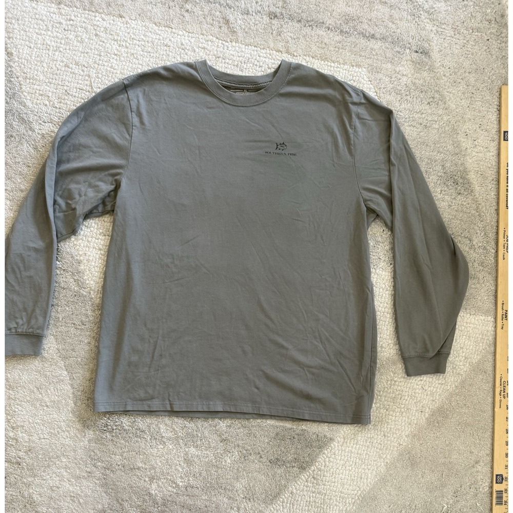 Southern Tide Men's XL Gray Long Sleeve T-Shirt Size XL with Black Labrador Dog